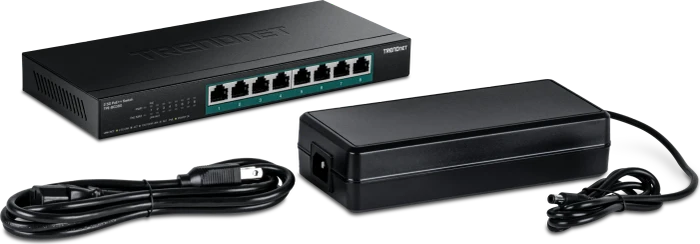 TRENDnet TPE Desktop 2.5G Smart Switch, 8x RJ-45, 240W PoE++
