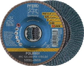 Pferd PFC 125 Z 80 PSF STEELOX/X-LOCK Fächerschleifscheibe K80, 125mm, 10 Stück