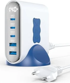 DCHK Haribo 100W Ladegerät 4-Port weiß/blau/Motiv
