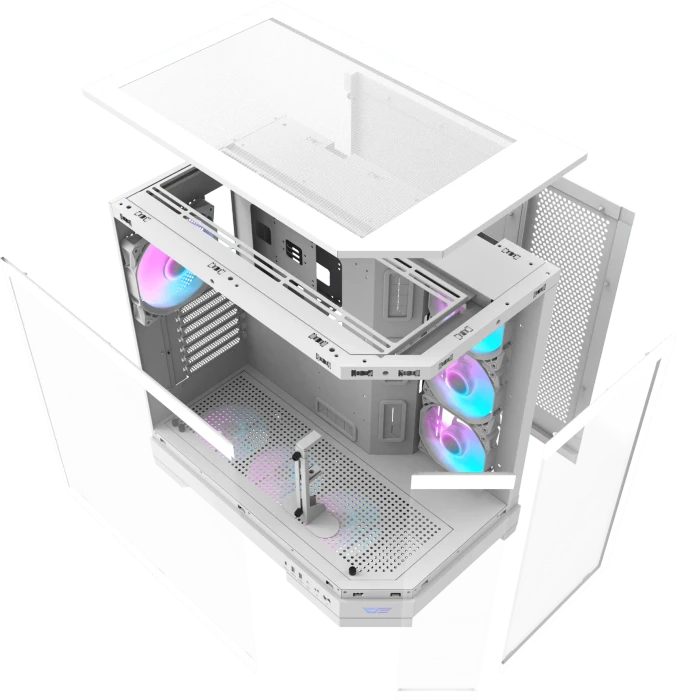 DarkFlash DQX90 White, Glasfenster