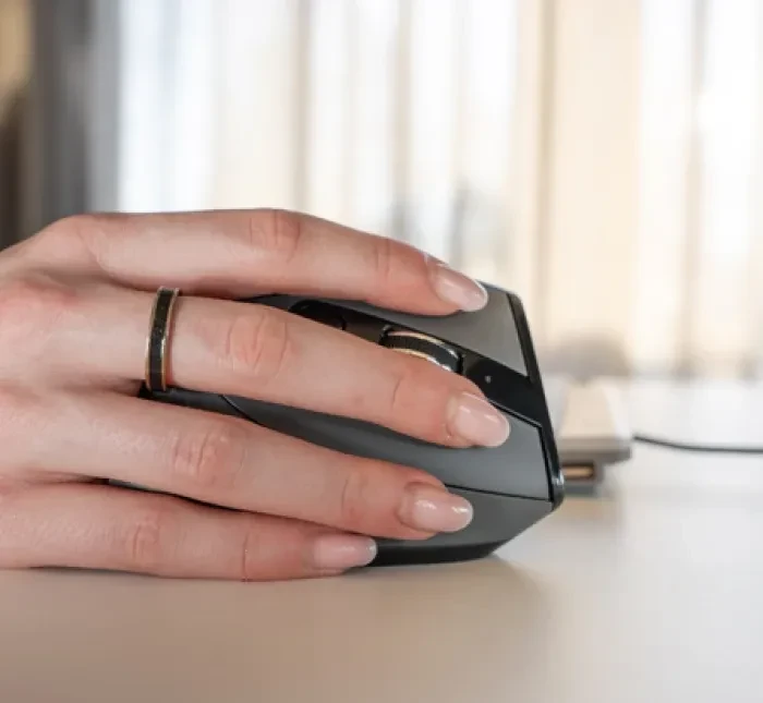 BakkerElkhuizen Grip Pro Wireless Vertical Mouse, grau/schwarz, USB