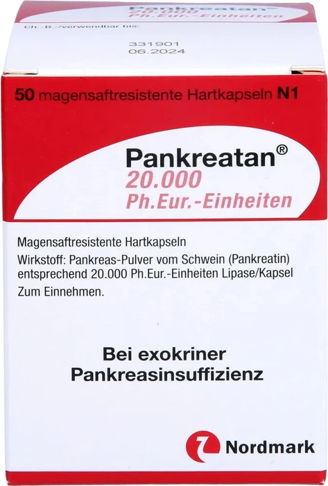 Nordmark Pankreatan 20.000 Kapseln, 50 Stück
