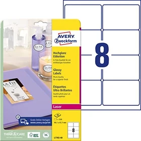 Avery-Zweckform Etiketten mit Spezialbeschichtung, 99.1x67.7mm, weiß, 40 Blatt (320 Etiketten)