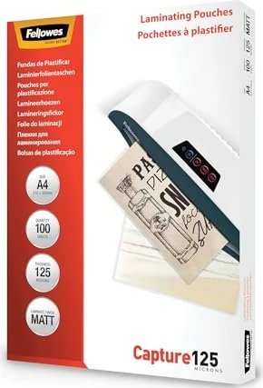 Fellowes Laminierfolien, A4, 2x 125µm, matt, 100 Stück