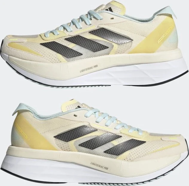 adidas Adizero Boston 11 ecru tint/night metallic/beam yellow (Damen)