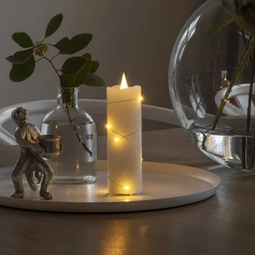 Konstsmide Echtwachskerze 12.7cm weiß LED 7x warmweiß, 7 Stück