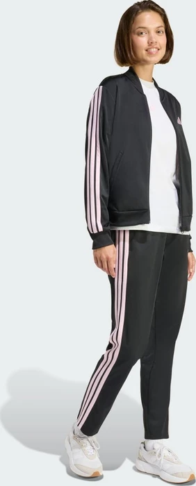 adidas Essentials 3-Streifen Trainingsanzug black/clear pink (Damen)