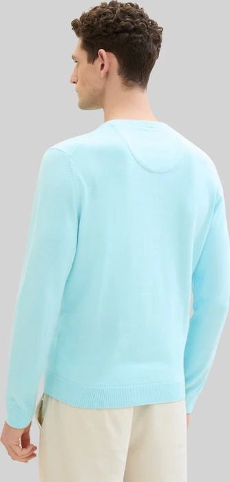 Tom Tailor Strickpullover mit V-Ausschnitt aus Baumwolle Strickpullover blau (Herren)