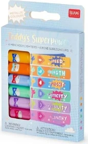 Legami Teddy's Superpower Mini Textmarker sortiert, 6er-Set