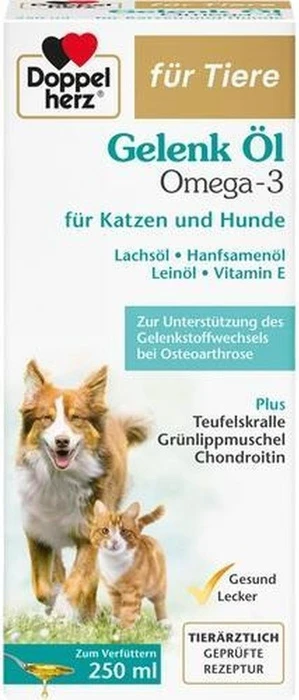 Doppelherz für Tiere Gelenk Öl für Hunde und Katzen, 250ml