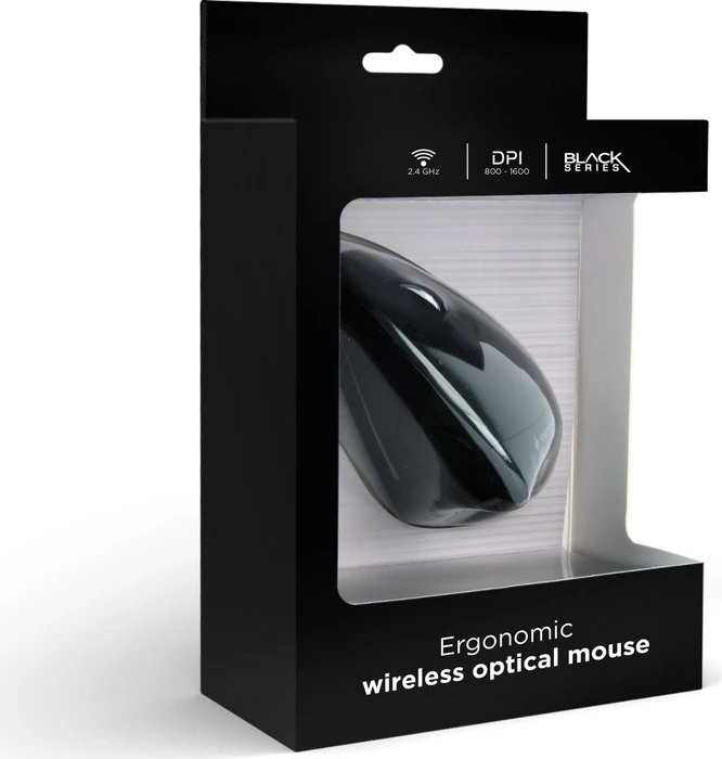 Gembird Ergonomic 6-Button Wireless Optical Mouse ERGO-01 schwarz, USB