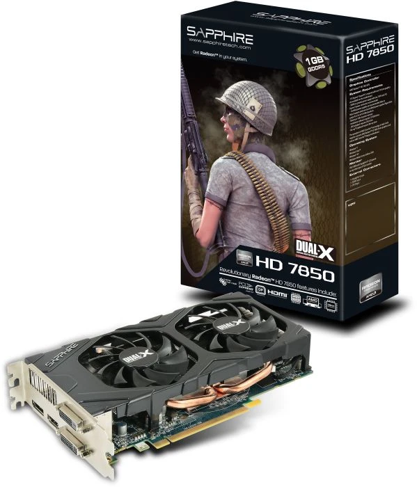 Sapphire Radeon HD 7850, 1GB GDDR5, 2x DVI, HDMI, DP, lite retail