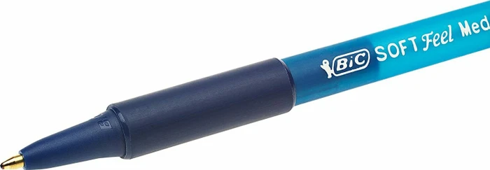 BIC Soft Feel 0.4mm Kugelschreiber blau/transparent, 12er-Pack