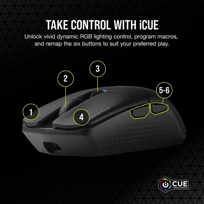 Corsair Gaming Katar Elite Wireless Gaming Mouse, USB/Bluetooth