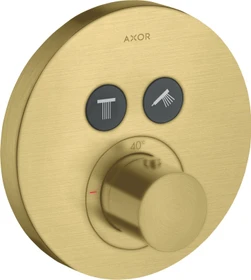 Hansgrohe Axor ShowerSelect rund Thermostat mit 2 Ventilen brushed brass