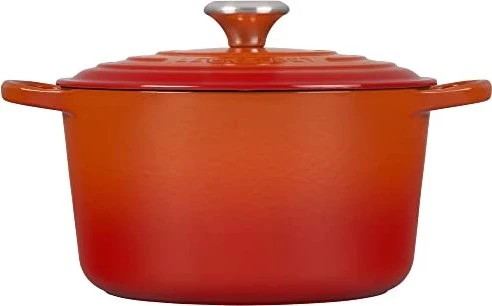 Le Creuset Signature Gusseisen Bräter rund hoch 24cm 5l ofenrot