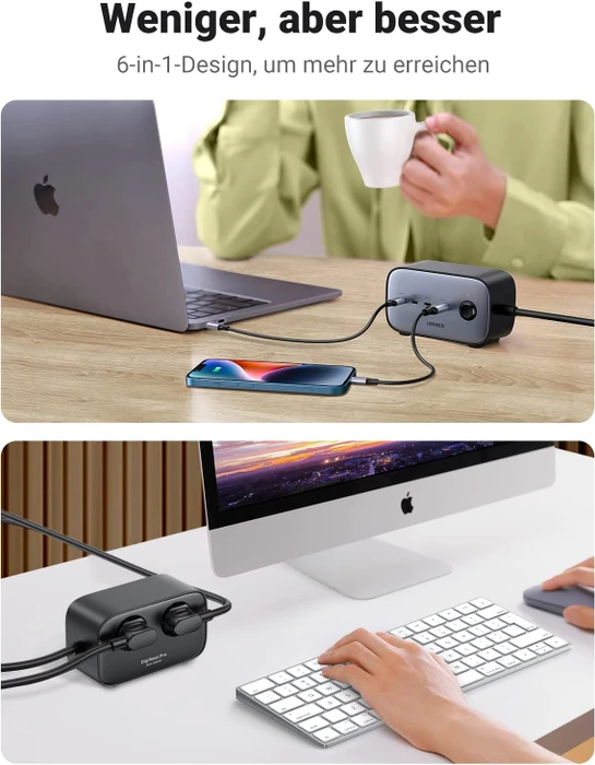 Ugreen 100W USB-C DigiNest Pro Charging Station schwarz/silber