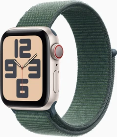 Apple Watch SE (2022) (GPS + Cellular) 40mm Polarstern mit Sport Loop seegrün