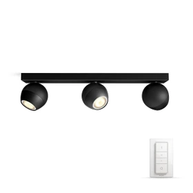 Philips Hue White Ambiance Buckram 3-flammig schwarz