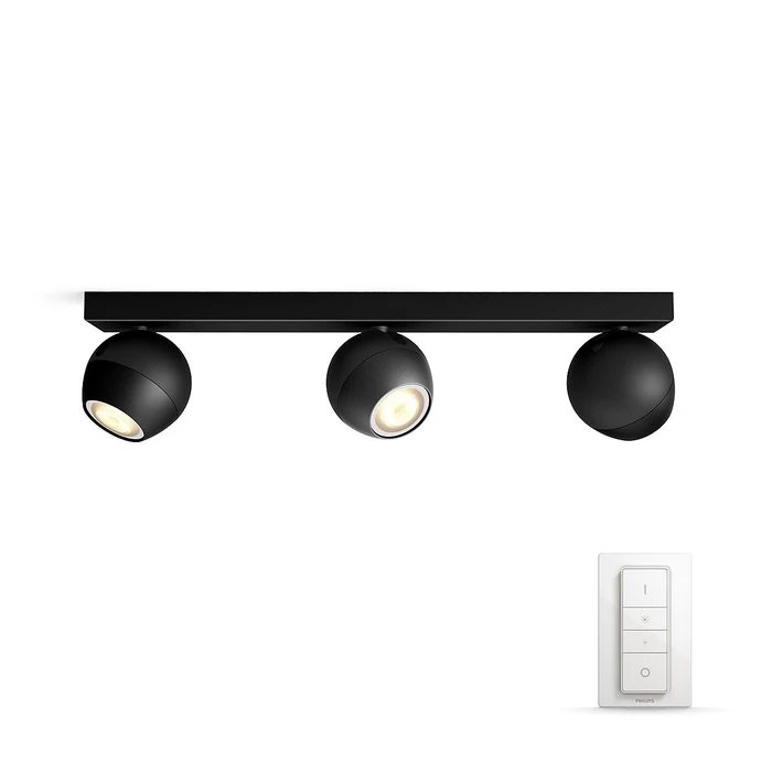 Philips Hue White Ambiance Buckram 3-flammig schwarz