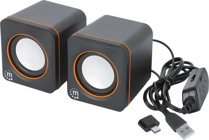 Manhattan 2600 Serie Lautsprechersystem USB-C/A schwarz/orange