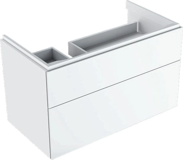 Geberit Xeno² Unterschrank für Waschtisch 88x53x46.2cm, 2 Schubladen, Ablagefläche rechts, weiß