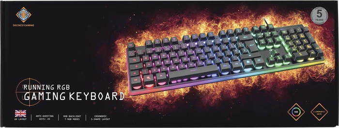 Deltaco Gaming Running RGB, schwarz, USB, UK
