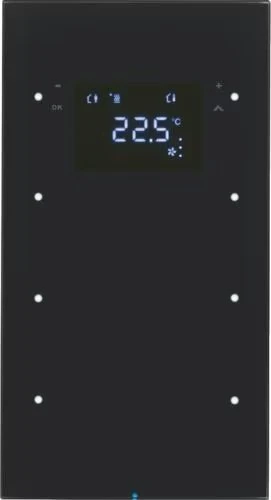 Berker KNX R.3 Touchsensor 3-fach mit Temperaturregler schwarz