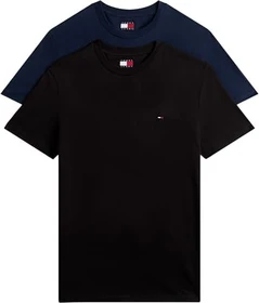 Tommy Hilfiger Flag Extra Slim 2er-Pack T-Shirt kurzarm schwarz/blau (Herren)