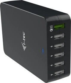 i-tec USB Smart Charger 6x USB-A Port 52W schwarz
