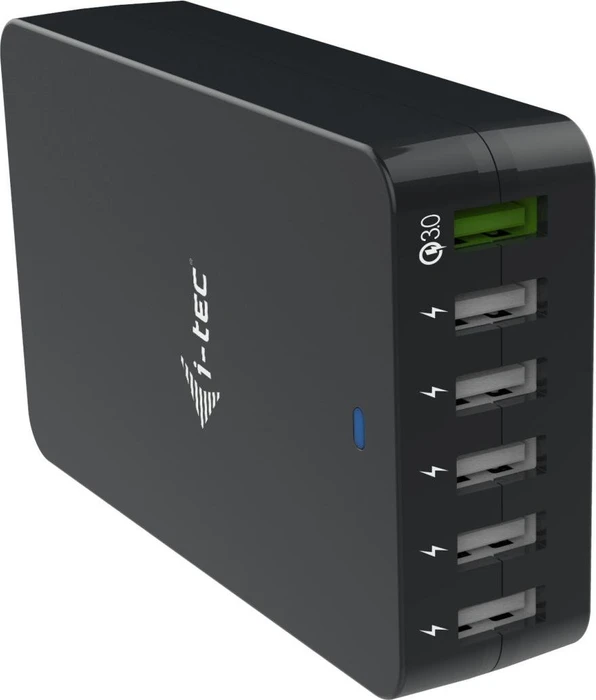i-tec USB Smart Charger 6x USB-A Port 52W schwarz