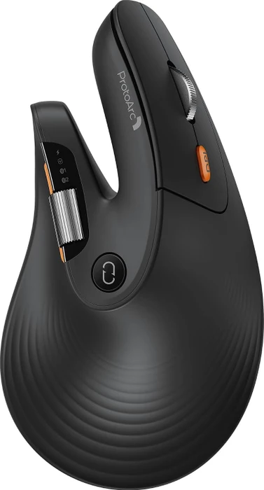 ProtoArc EM11 Pro, Vertikale Maus, schwarz, Rechtshänder, USB/Bluetooth