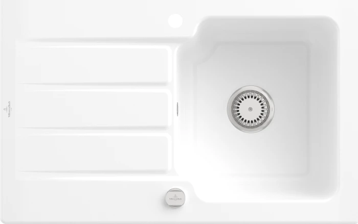 Villeroy & Boch Architectura 45 Einbau Becken reversibel mit Ablauffernbedienung snow white