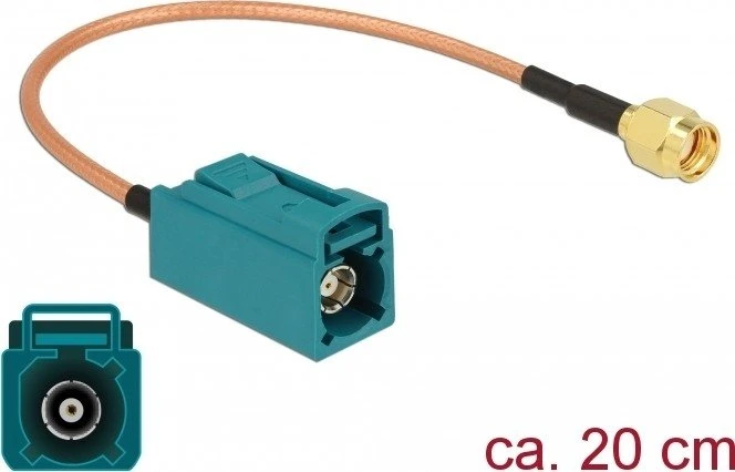 DeLOCK Antennenkabel, RP-SMA (Stecker)/FAKRA Z (Buchse), 0.2m