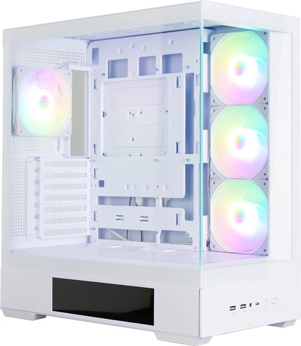 Zalman P40 DS White, weiß, Glasfenster
