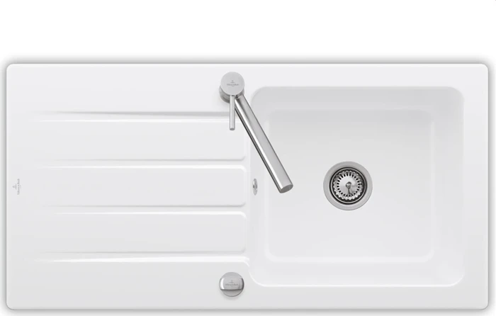 Villeroy & Boch Architectura 1000x510mm Einbau Becken reversibel mit Ablauffernbedienung stone white