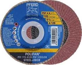 Pferd PFF 115 A 120 PSF STEELOX POLIFAN Fächerschleifscheibe K120, 115x22.23mm, 10 Stück
