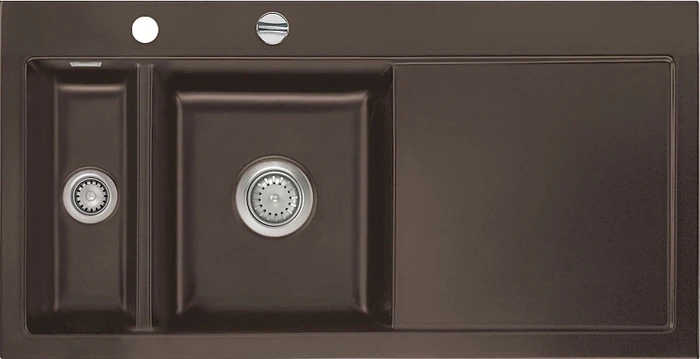 systemceram Mera 100 F Einbau Becken links mit Ablauffernbedienung siena