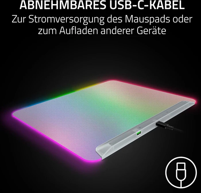 Razer Firefly V2 Pro - Fully Illuminated RGB Gaming Mouse Mat, Phantom White