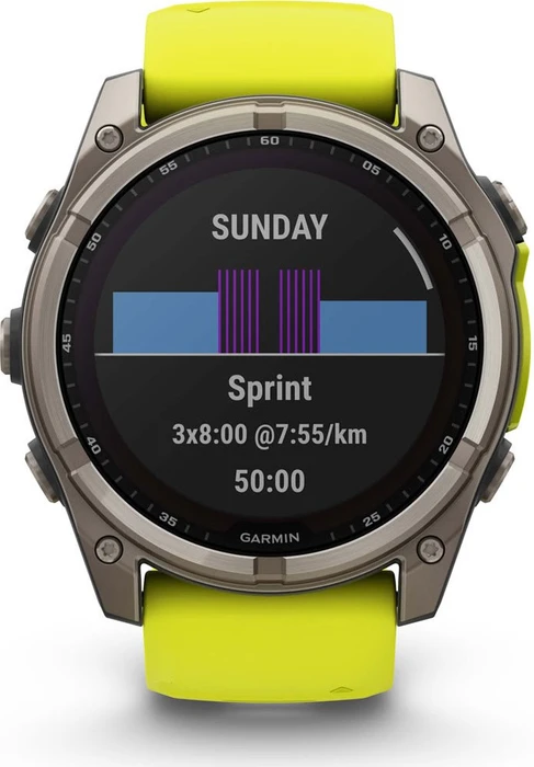 Garmin Fenix 8 51mm Sapphire Solar titanium/amp yellow-graphite