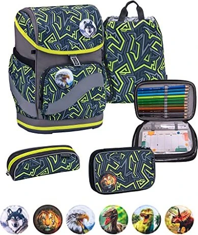 Belmil Mini-Fit Iguana Schultaschen-Set, 5-tlg.