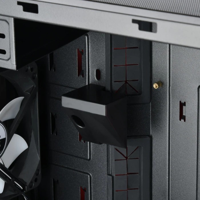 SilverStone Redline Series RL08, rot/schwarz, Glasfenster