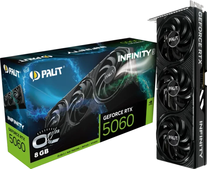 Palit GeForce RTX 5060 Infinity 3 OC, 8GB GDDR7, HDMI, 3x DP