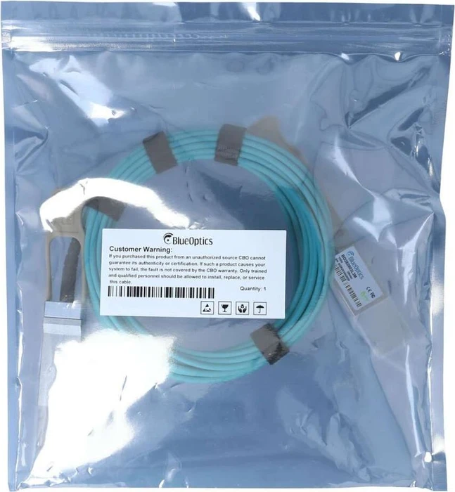 BlueOptics Aktives Optisches Kabel 100GBase 2m LAN-DAC, Lichtwellenleiter-Duplex, QSFP28, blau