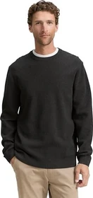 Tom Tailor Bio-Baumwolle Strickpullover black grey melange (Herren)