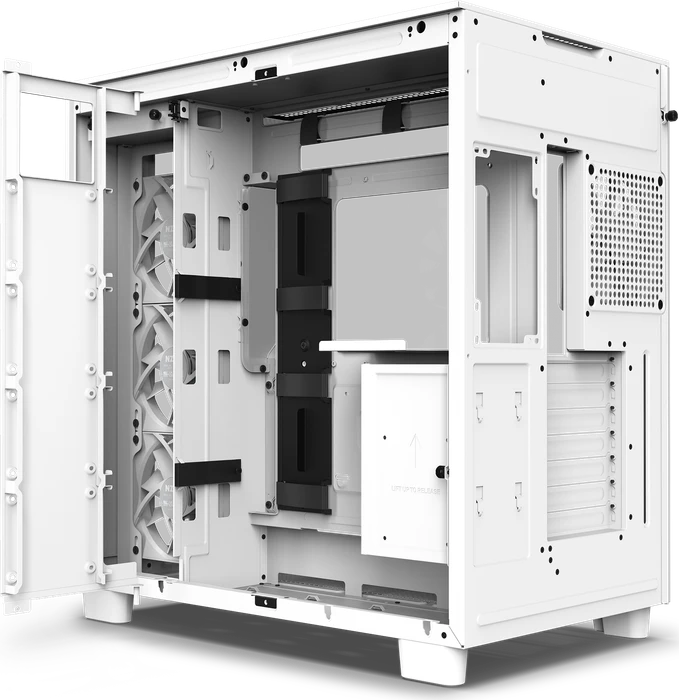 NZXT H9 Flow White, weiß, Glasfenster
