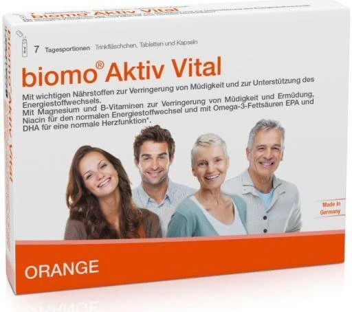 biomo pharma Aktiv Vital Trinkflaschen + Kapseln Packung für 7 Tage, 1 Stück