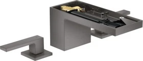 Hansgrohe Axor MyEdition 3-Loch Waschbeckenarmatur 70 mit Push-Open Ablaufgarnitur ohne Platte brushed black chrome
