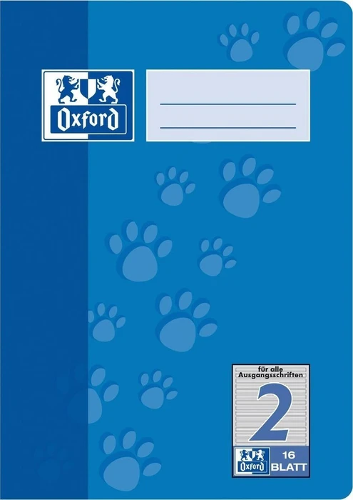 Oxford Schulheft, A5, Lineatur 2, blau, 16 Blatt
