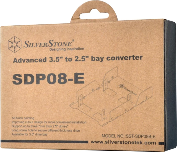 SilverStone SDP08-E, 3.5" Einbaurahmen, schwarz
